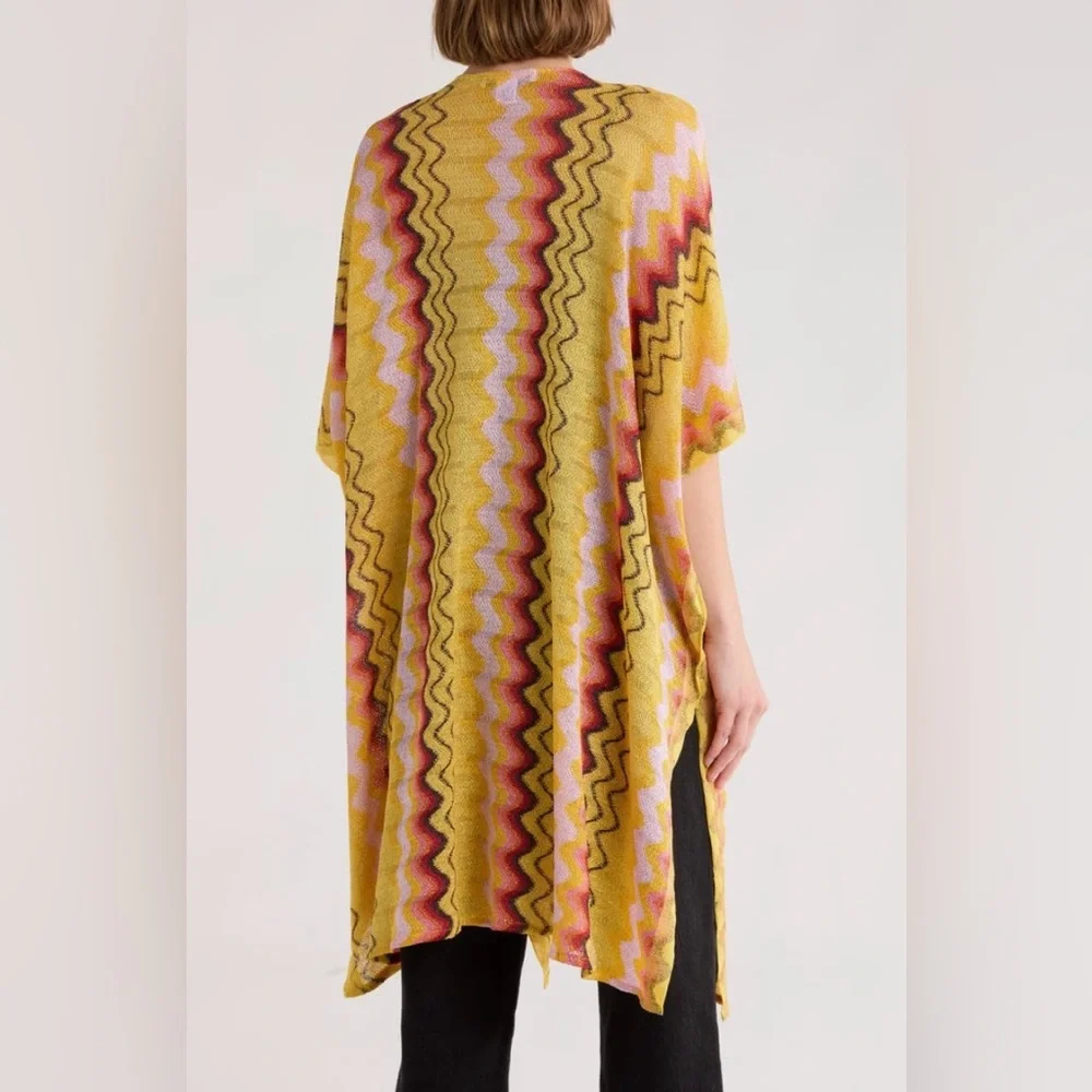 NWT Steve Madden Colorful Zigzag Patterned Kimono - Picture 2 of 5